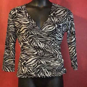 NWOT J.B.S. LTD. SEQUIN ANIMAL PRINT TOP SIZE L